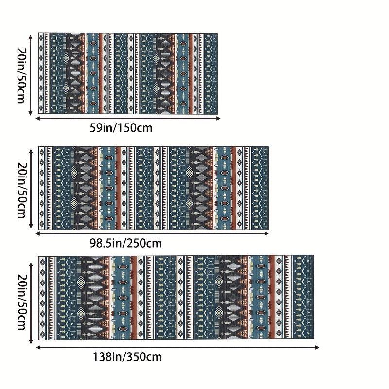 Geometric Moroccan Runner Rug Non Slip Stain Resistant Soft Crystal Velvet Fuzzy