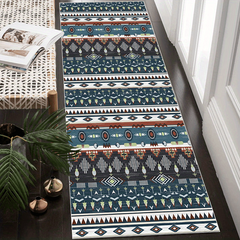 Geometric Moroccan Runner Rug Non Slip Stain Resistant Soft Crystal Velvet Fuzzy
