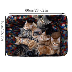 Cat Printed Soft Bath Mat Water Absorbent Quick Dry Machine Washable Carpet