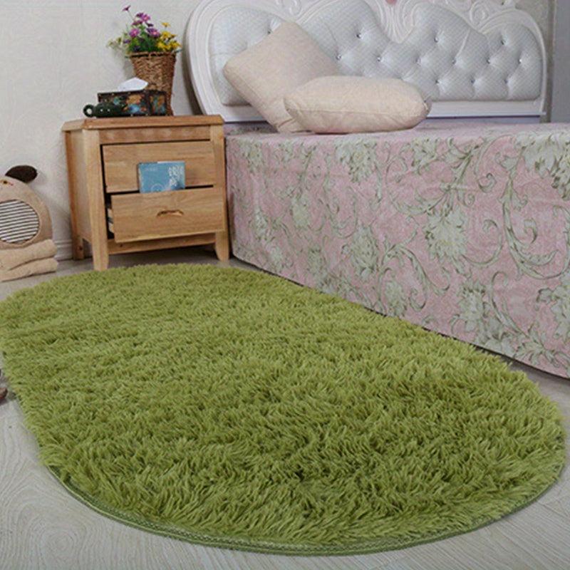 Soft Plush Rug Green Area Rug Non-slip Fluffy Shaggy Rug