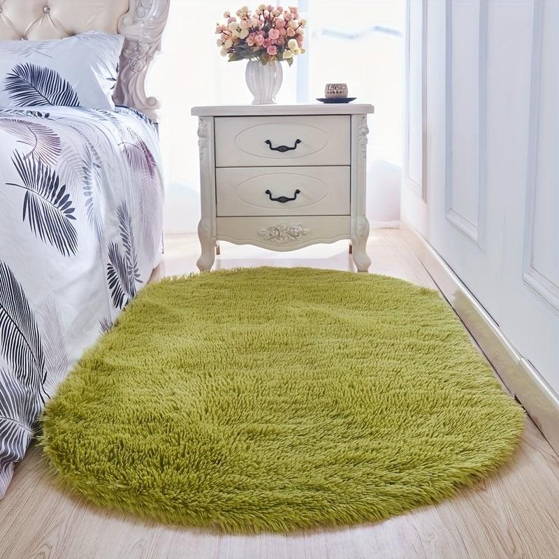 Soft Plush Rug Green Area Rug Non-slip Fluffy Shaggy Rug