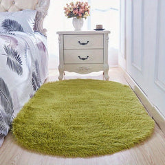 Soft Plush Rug Green Area Rug Non-slip Fluffy Shaggy Rug