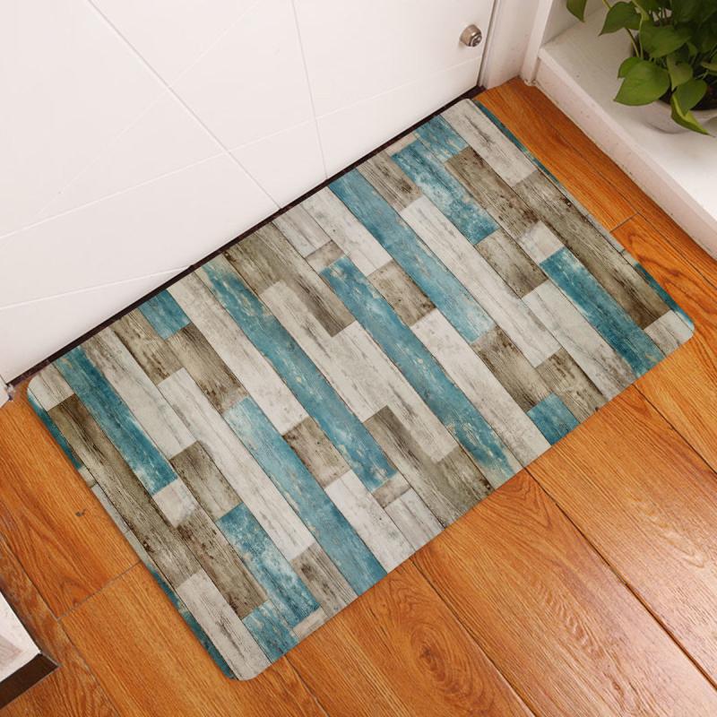 Wood Pattern Floor Mat Non-slip Washable Carpet Home Bedroom Rug