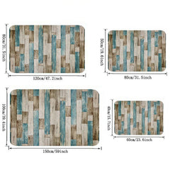 Wood Pattern Floor Mat Non-slip Washable Carpet Home Bedroom Rug