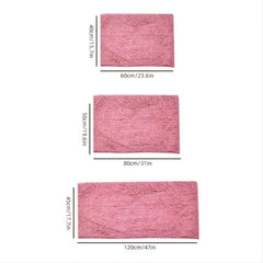 Soft Pink Chenille Floor Mat for Bathroom Decor