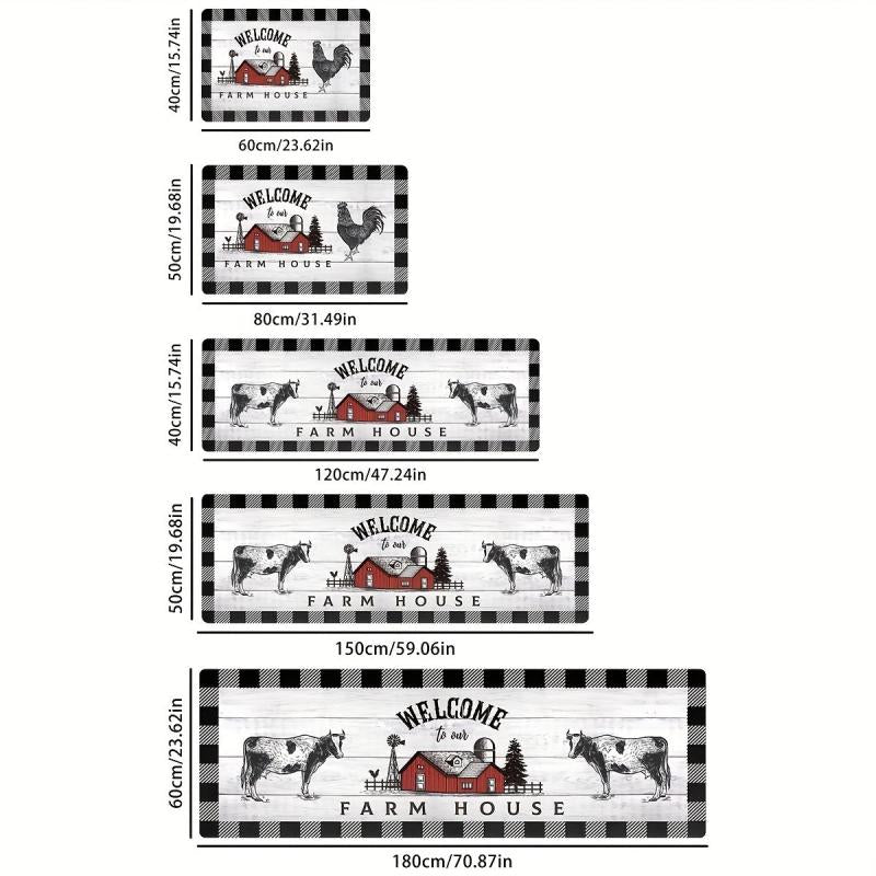 1PC Farmhouse Kitchen Mat Non Slip Thick Kitchen Rugs And Mats For Floor Comfort