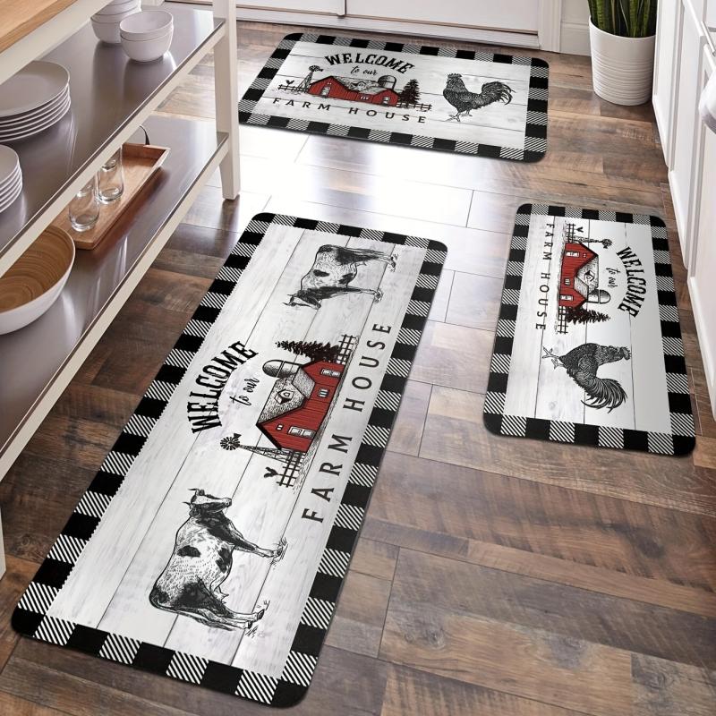 1PC Farmhouse Kitchen Mat Non Slip Thick Kitchen Rugs And Mats For Floor Comfort