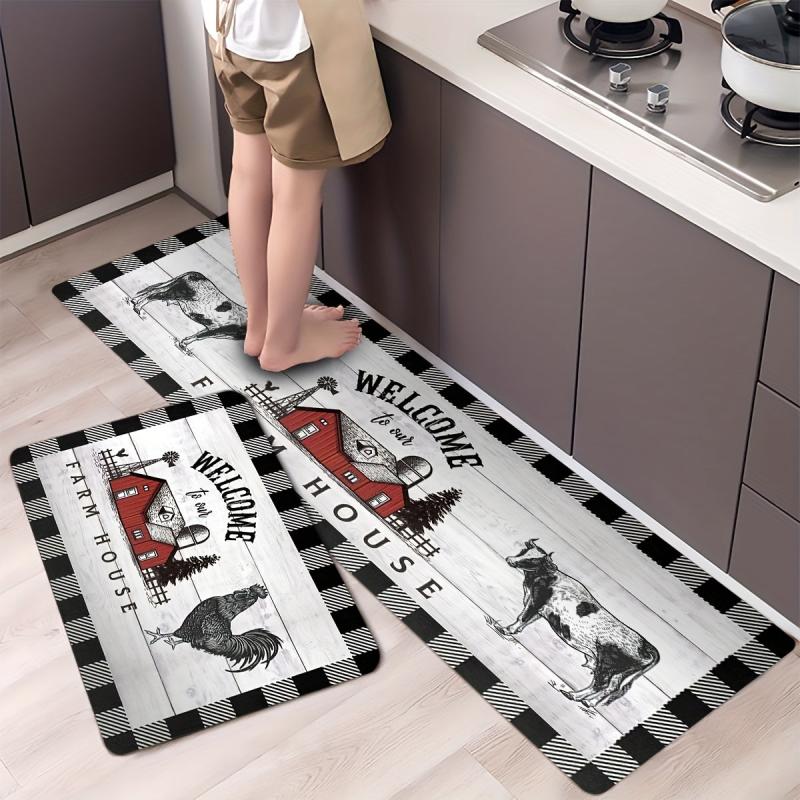 1PC Farmhouse Kitchen Mat Non Slip Thick Kitchen Rugs And Mats For Floor Comfort