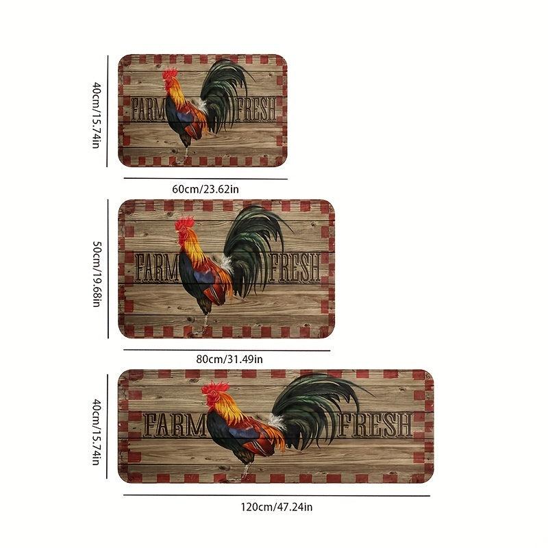Anti Slip Chicken Kitchen Rug Soft Durable Carpet for Home and Office