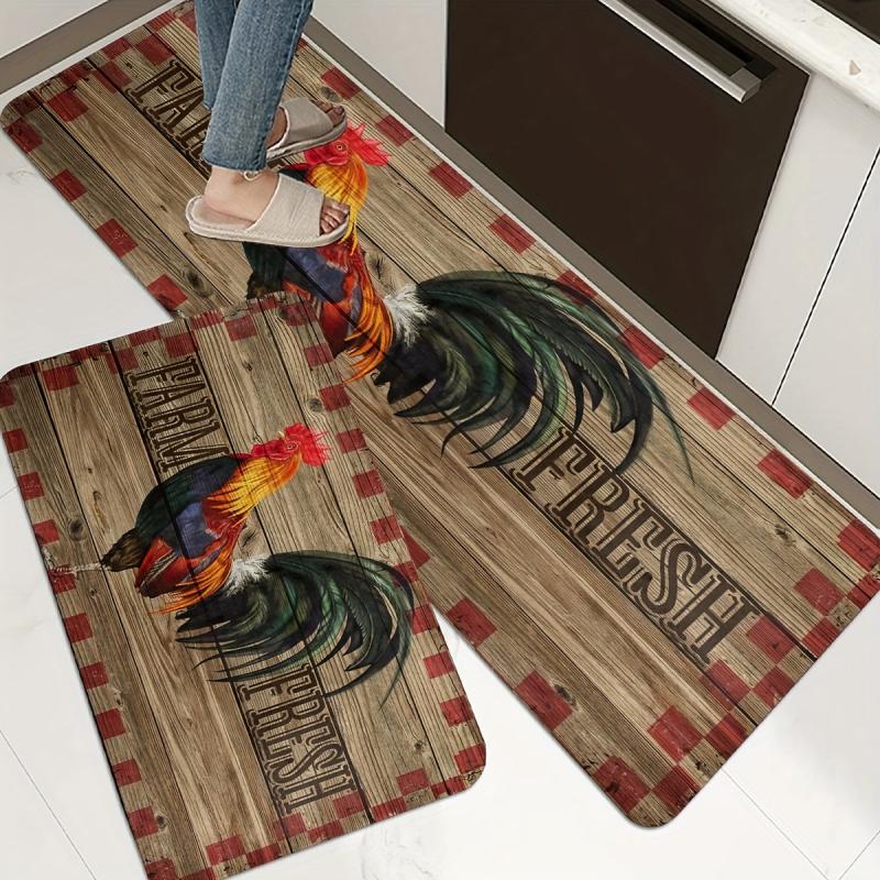 Anti Slip Chicken Kitchen Rug Soft Durable Carpet for Home and Office