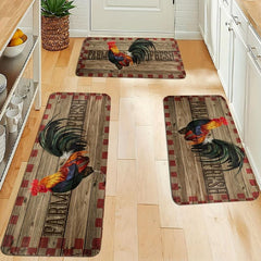 Anti Slip Chicken Kitchen Rug Soft Durable Carpet for Home and Office