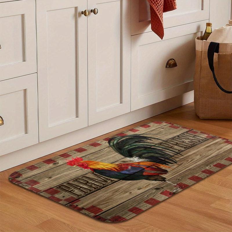 Anti Slip Chicken Kitchen Rug Soft Durable Carpet for Home and Office