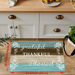 Wood Print Anti Slip Kitchen Mat Machine Washable Runner Rug