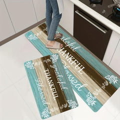 Wood Print Anti Slip Kitchen Mat Machine Washable Runner Rug