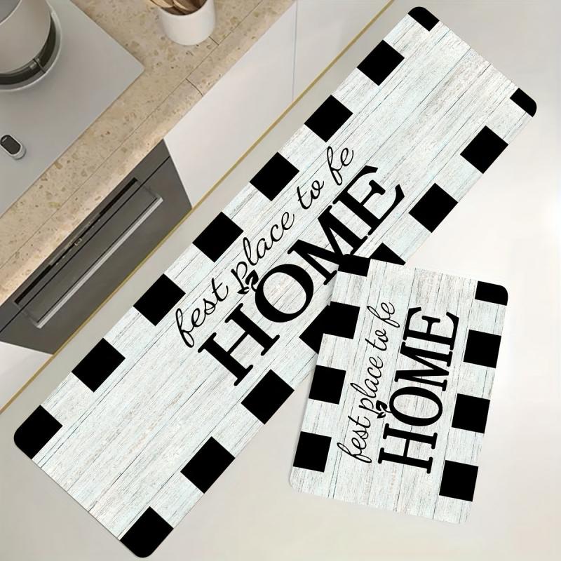 Wood Print Anti Fatigue Kitchen Mat Non-Slip Polyester Carpet