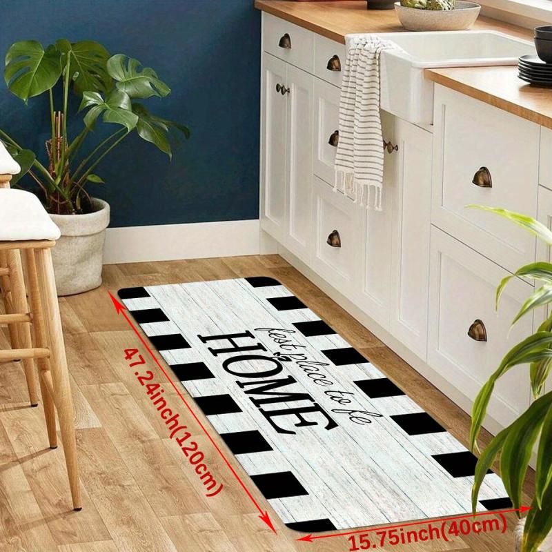 Wood Print Anti Fatigue Kitchen Mat Non-Slip Polyester Carpet