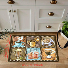 Anti Fatigue Kitchen Mat Coffee Print Absorbent Bath Mat
