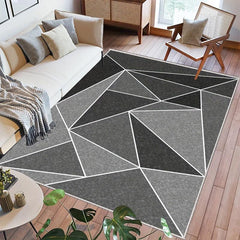 Geometric Area Rug Soft Floor Mat TPR Backing Washable Home Decor