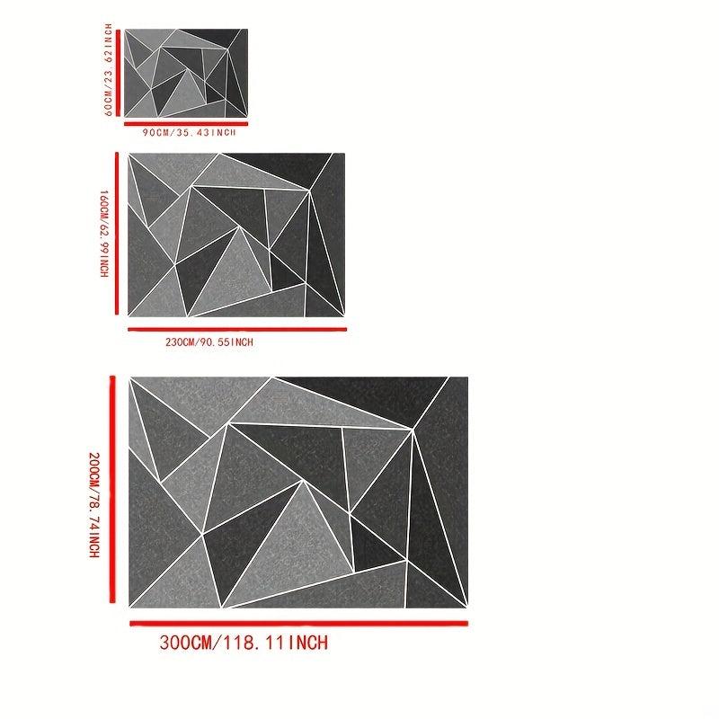 Geometric Area Rug Soft Floor Mat TPR Backing Washable Home Decor