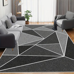 Geometric Area Rug Soft Floor Mat TPR Backing Washable Home Decor