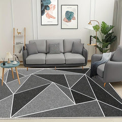 Geometric Area Rug Soft Floor Mat TPR Backing Washable Home Decor
