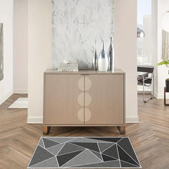 Geometric Area Rug Soft Floor Mat TPR Backing Washable Home Decor
