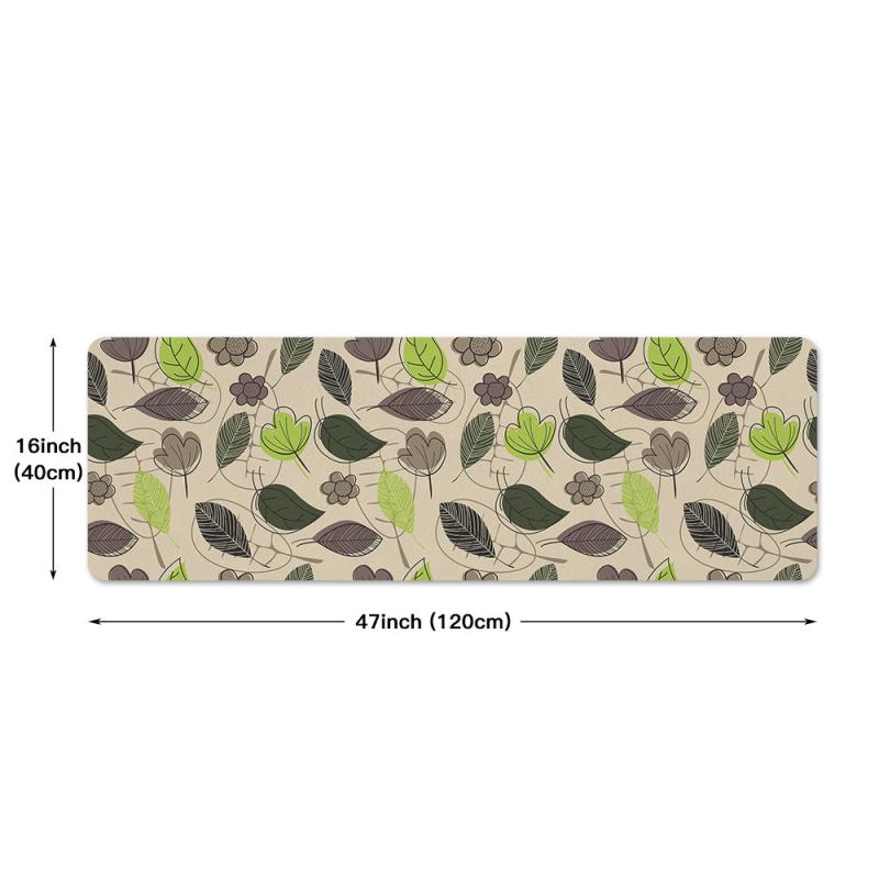 Leaf Kitchen Rug Leaves Printing Floor Mat Non-slip Household Kitchen Mat
