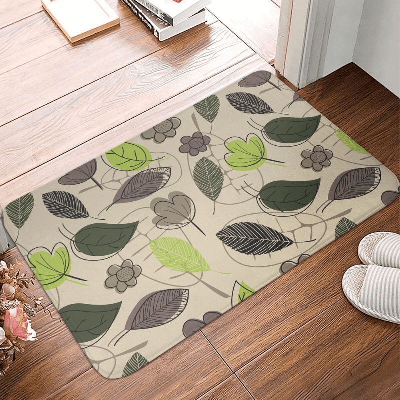 Leaf Kitchen Rug Leaves Printing Floor Mat Non-slip Household Kitchen Mat
