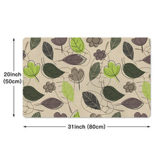 Leaf Kitchen Rug Leaves Printing Floor Mat Non-slip Household Kitchen Mat