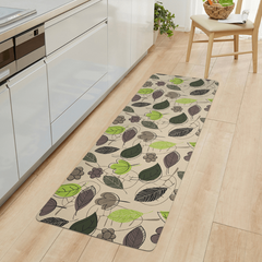Leaf Kitchen Rug Leaves Printing Floor Mat Non-slip Household Kitchen Mat