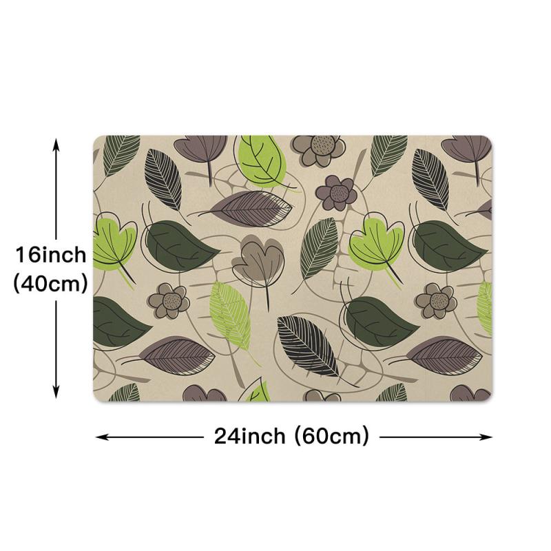 Leaf Kitchen Rug Leaves Printing Floor Mat Non-slip Household Kitchen Mat