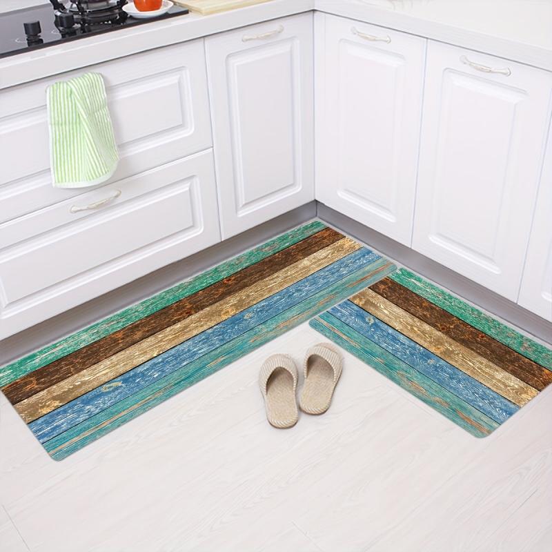 Wood Print Welcome Door Mat Non-slip Machine Washable
