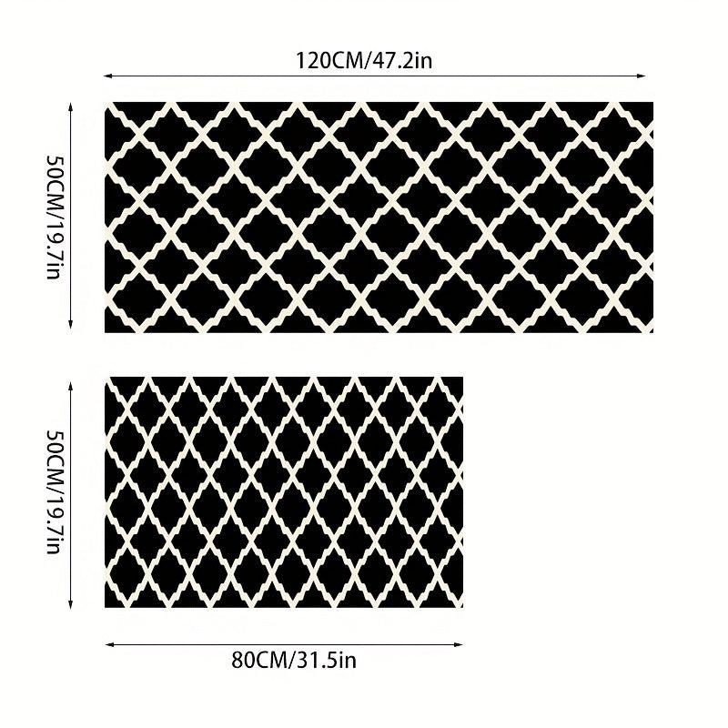 2pcs Anti Fatigue Kitchen Mat Set Absorbent Slip Resistant Machine Washable