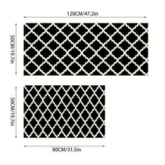 2pcs Anti Fatigue Kitchen Mat Set Absorbent Slip Resistant Machine Washable