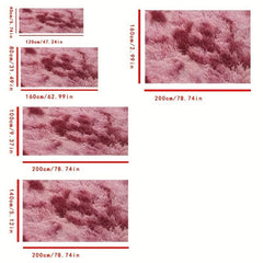 Fluffy Shag Area Rug - Rose Red - Non Slip Washable Carpet