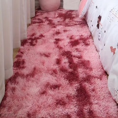 Fluffy Shag Area Rug - Rose Red - Non Slip Washable Carpet