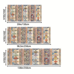 Distressed Geometric Moroccan Runner Rug Soft Carpet