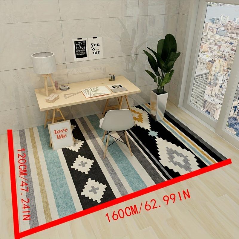 Large Geometric Area Rug Soft Minimalist Nordic Carpet Machine Washable