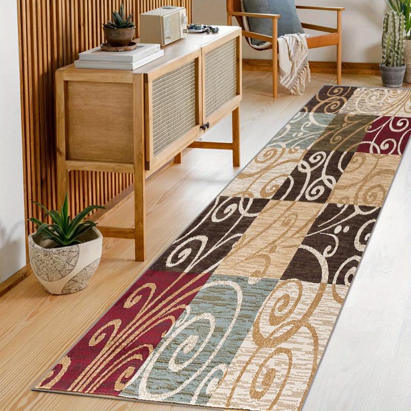 Vintage Moroccan Kitchen Runner Rug Non Slip Washable Laundry Room Mat