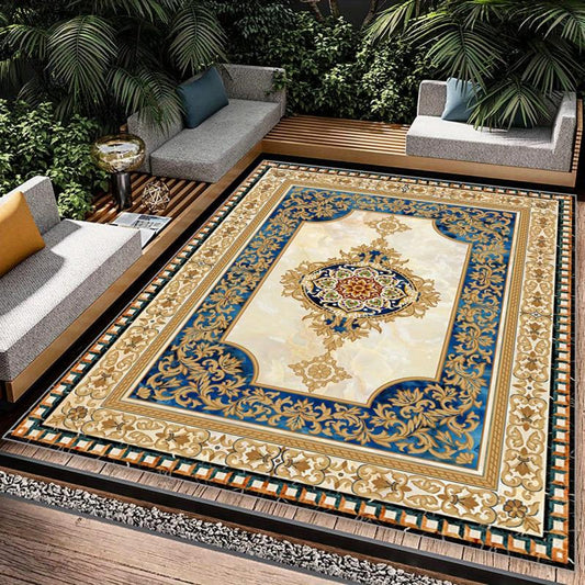 Traditional Yellow Rug Diamond Trellis Boho Living Area Rug