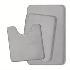 3pcs Extra Thick Memory Foam Bath Mat Set Rapid Water Absorbent Washable Rugs