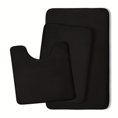 3pcs Extra Thick Memory Foam Bath Mat Set Rapid Water Absorbent Washable Rugs