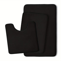 3pcs Extra Thick Memory Foam Bath Mat Set Rapid Water Absorbent Washable Rugs