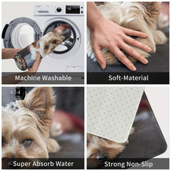 Mini Yorkshire Terrier Doormat Soft Mat Kitchen Home Hallway Floor Rug
