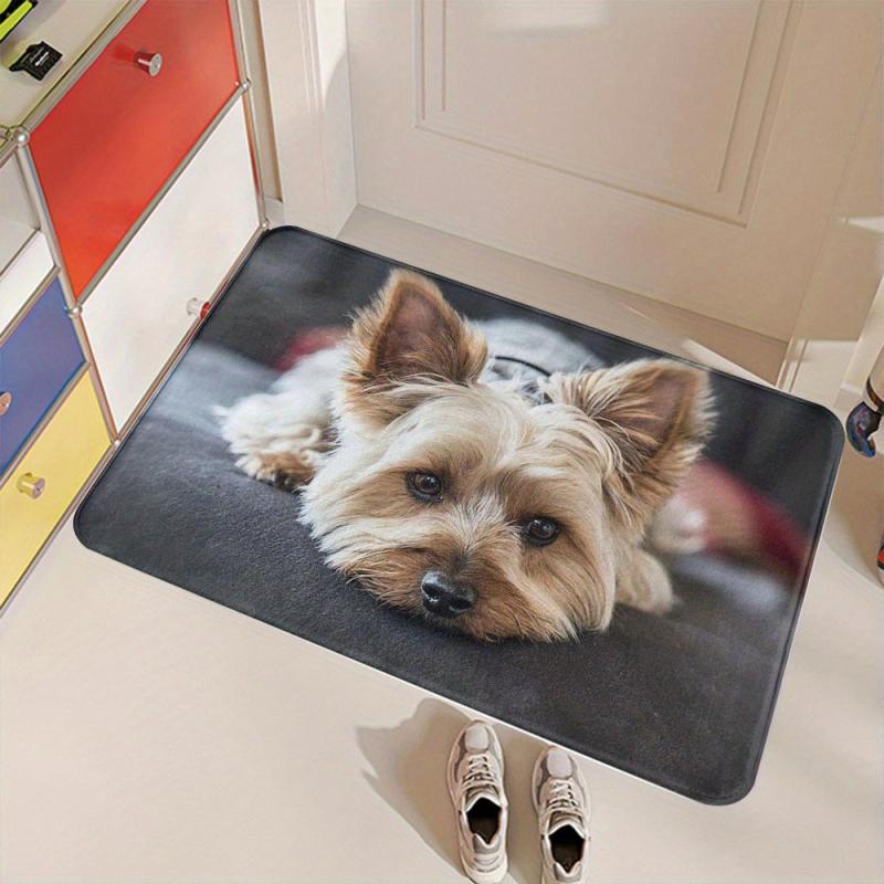 Mini Yorkshire Terrier Doormat Soft Mat Kitchen Home Hallway Floor Rug