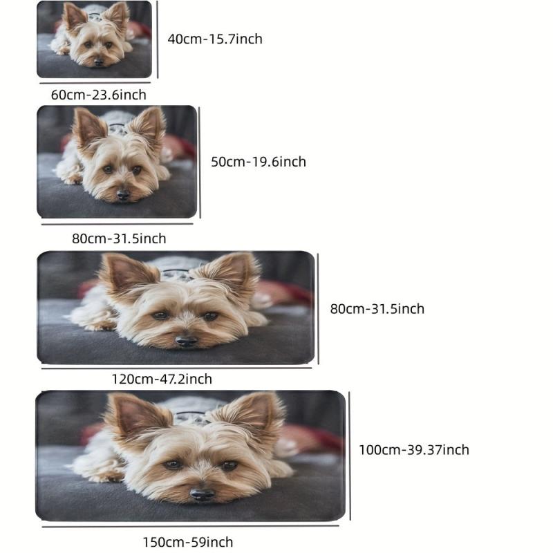 Mini Yorkshire Terrier Doormat Soft Mat Kitchen Home Hallway Floor Rug