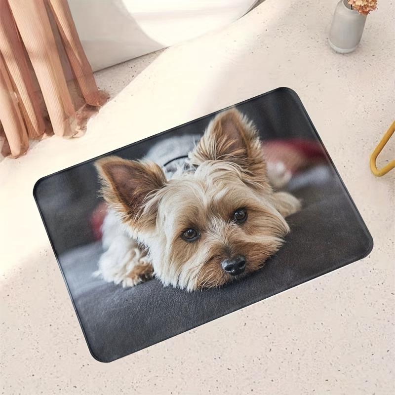 Mini Yorkshire Terrier Doormat Soft Mat Kitchen Home Hallway Floor Rug