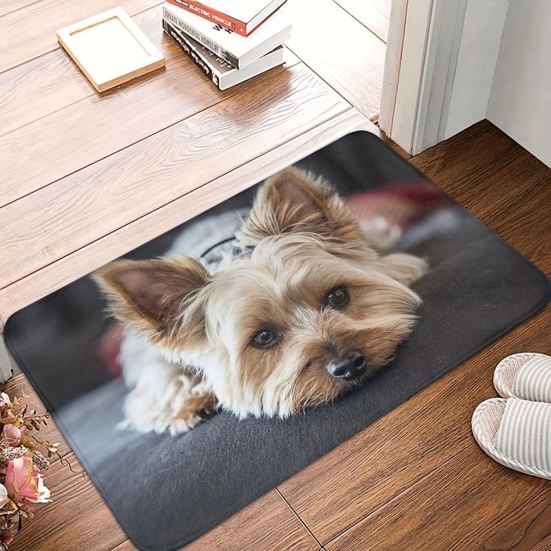 Mini Yorkshire Terrier Doormat Soft Mat Kitchen Home Hallway Floor Rug