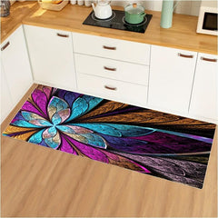 Feather Pattern Floor Mat Non Slip Water Absorbent Kitchen Pads