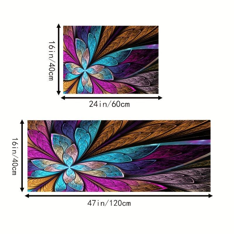 Feather Pattern Floor Mat Non Slip Water Absorbent Kitchen Pads
